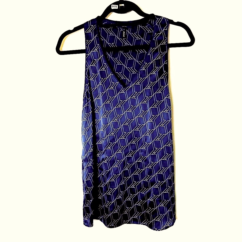 Silk Rag & Bone Luxe Italian Blue Racerback Tank Top